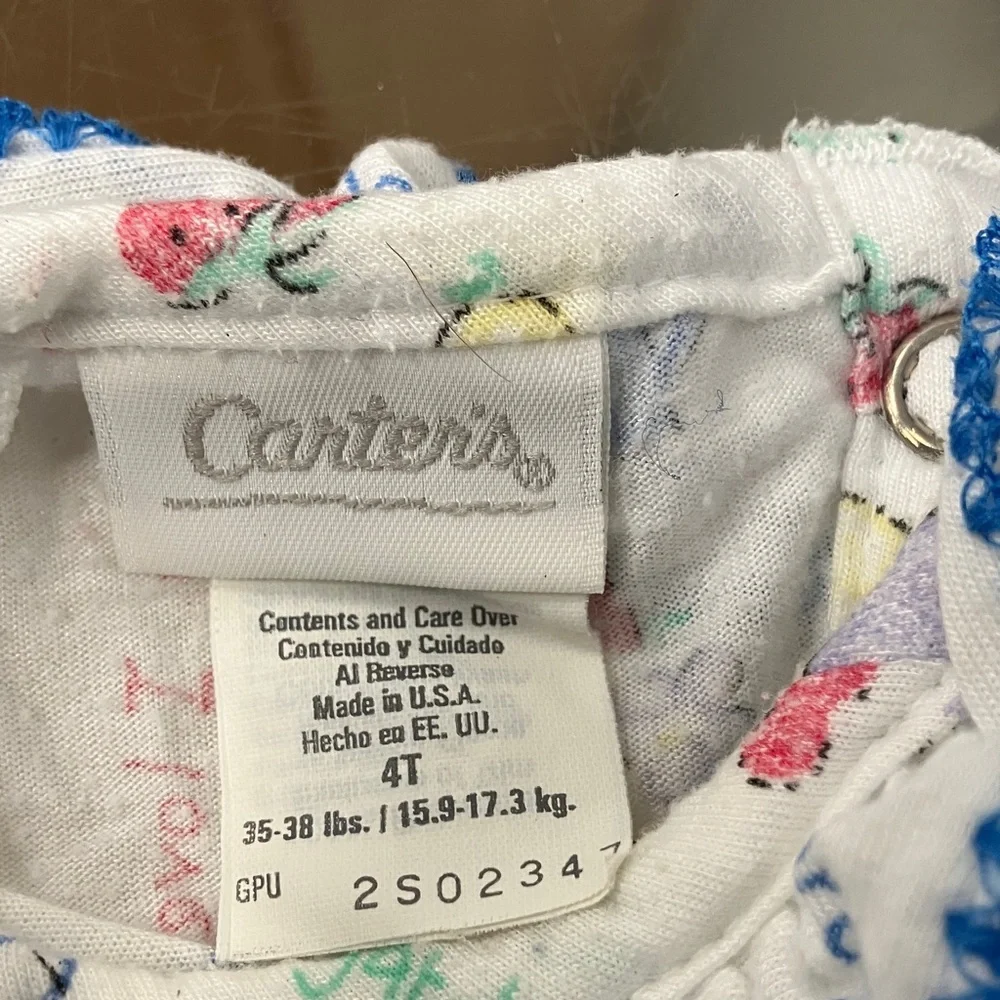 Vintage Carter's White Pajama Set 4T